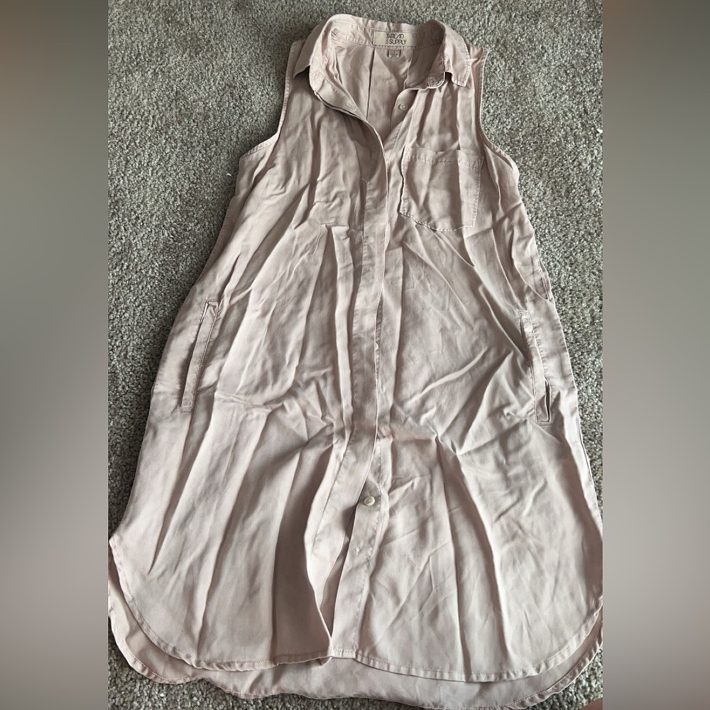 Tan button down dress